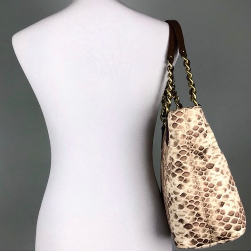 Coach Madison Python Sateen Shoulder Bag #20482 - image 8